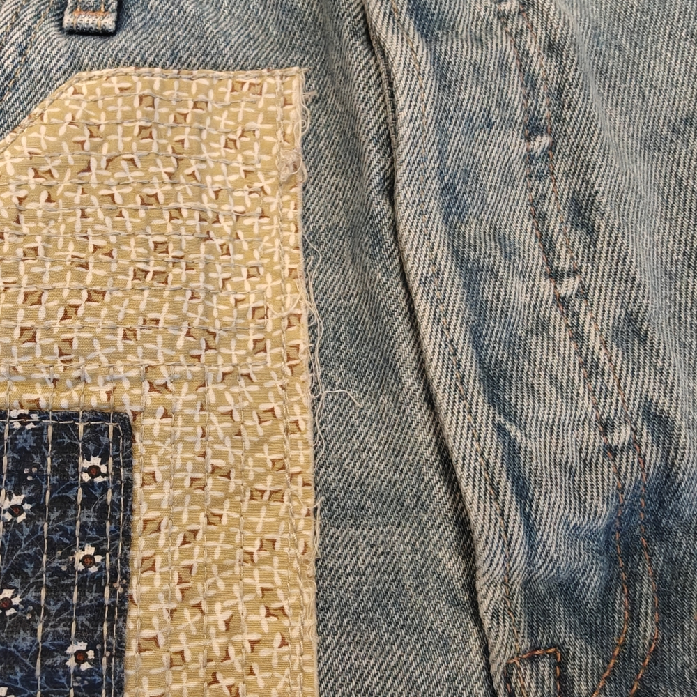Patchwork Denim Shorts - image 8